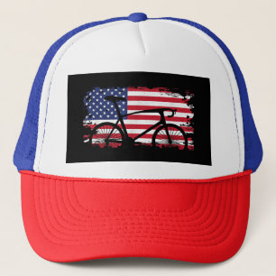 American Flag Road Biking Cycling Apparel - Bicycl Trucker Pet