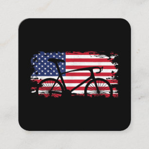 American Flag Road Biking Cycling Apparel - Bicycl Vierkante Visitekaartje