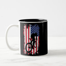 American Flag Road Biking Cycling Apparel - Cyclin Tweekleurige Koffiemok