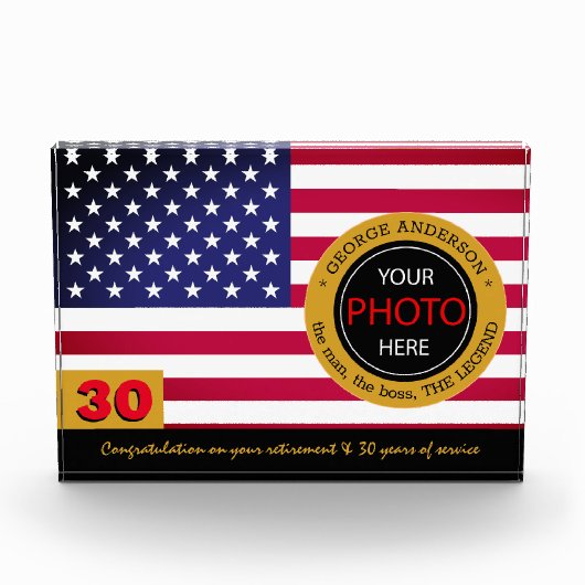 American Flag & Service Award, retirement / USA Fotoblokken (Voorkant)