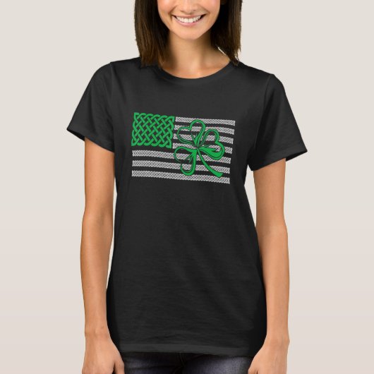 American Flag Shamrock Clovers St Patricks Day Men T-shirt (Voorkant)