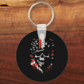 American Flag Skull Soldier Patriotic Military Gra Sleutelhanger (Voorkant)