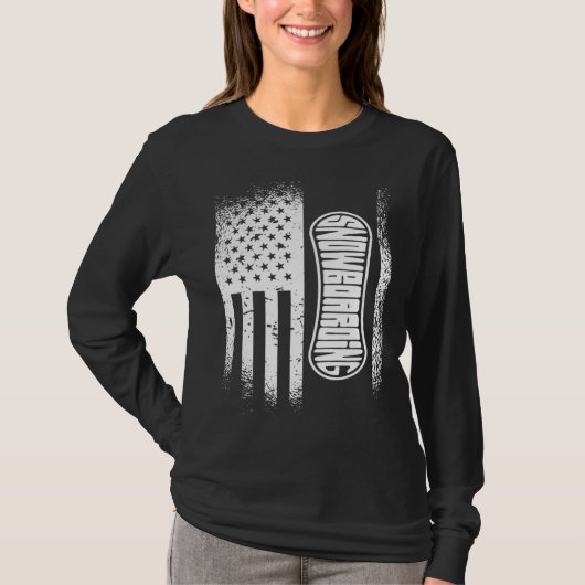 American Flag Snowboarding T-shirt (Voorkant)