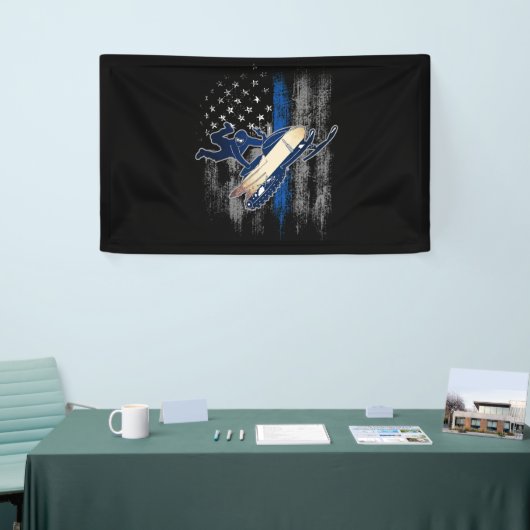 American Flag Snowmobile Blue Line Snowmobile Spandoek (Beurs)