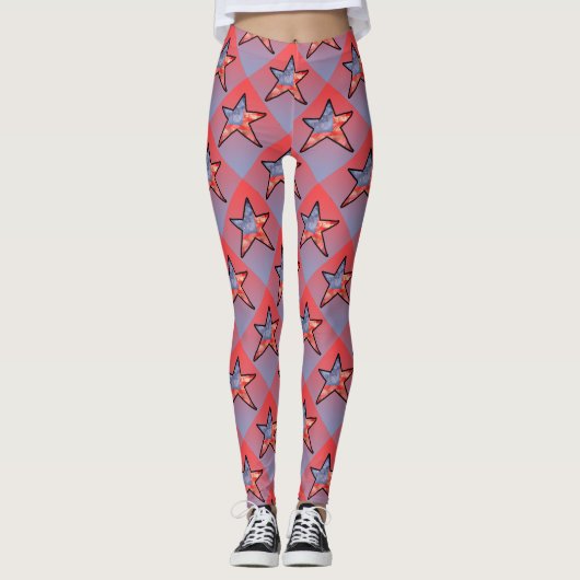 American Flag Star Leggings (Devant)