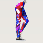 American Flag Stars Miami Abstrait Art Leggings (Droite)