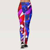 American Flag Stars Miami Abstrait Art Leggings (Dos)