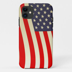 American Flag Stars Stripes eren Vrijheidstroepen iPhone 11 Hoesje