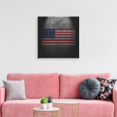 American Flag Stone Textuur Canvas Print (Insitu (Woonkamer))