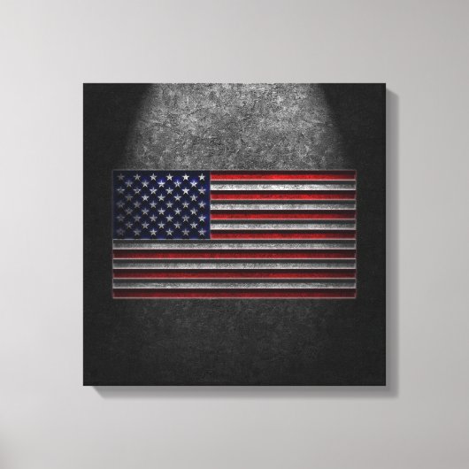 American Flag Stone Textuur Canvas Print (Voorkant)