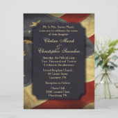 American Flag Texte léger Invitations de mariage (Debout devant)