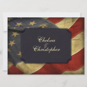 American Flag Texte léger Invitations de mariage (Dos)