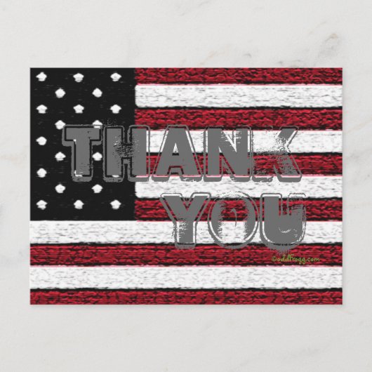American Flag Thank You Briefkaart (grijs) (Voorkant)