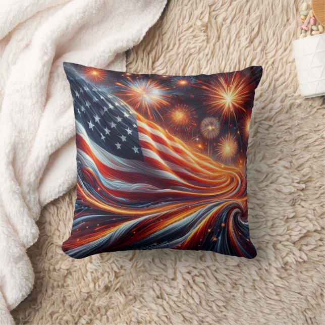 American Flag Throw Pillow Kussen (Deken)