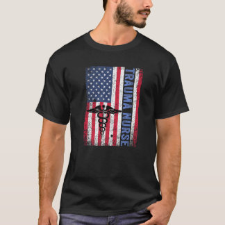 American Flag Trauma Verpleegkundigen RN ER Verple T-shirt