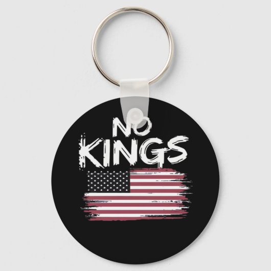 American Flag Upside Down Distress No Kings Long F Sleutelhanger (Voorkant)