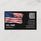 American Flag USA QR Code Carte de visite (Devant)