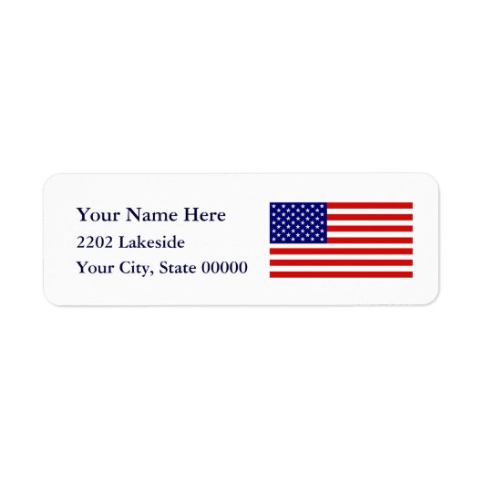 American Flag USA Return Address Label (Voorkant)