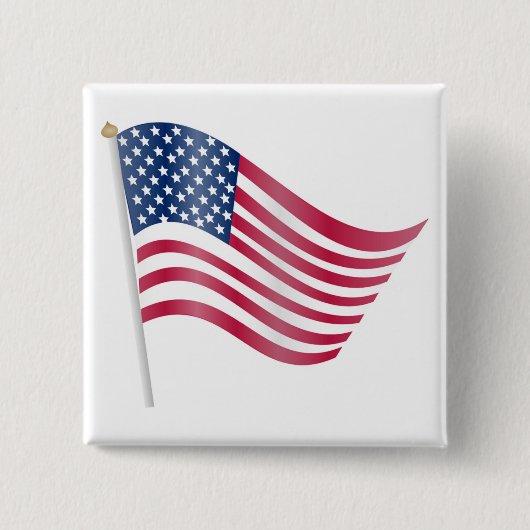 AMERICAN FLAG VIERKANTE BUTTON 5,1 CM (Voorkant)