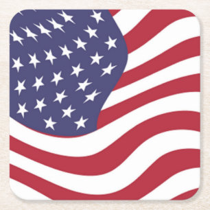 AMERICAN FLAG VIERKANTE KARTONNEN ONDERZETTER