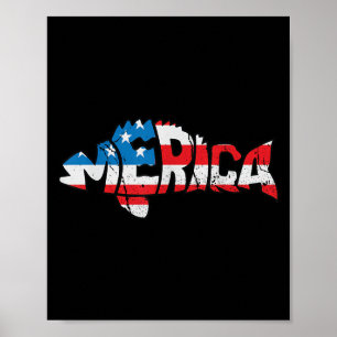 American Flag Vist liefhebbers van visser Funny Fi Poster