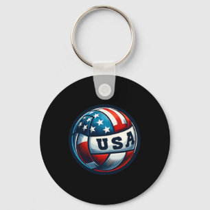 American Flag Volleybal Basketbal Patriottisch US Sleutelhanger