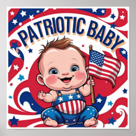 American Flag Wall Art for Baby's Room Poster