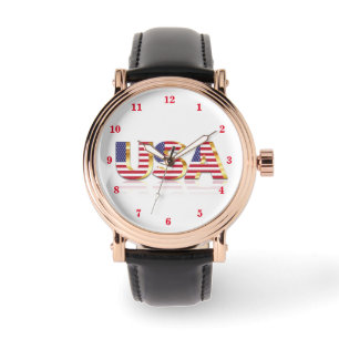 American Flag Watch USA Patriotic Horloge