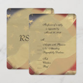 American Flag Wedding RSVP avec choix de menu (Devant / Derrière)