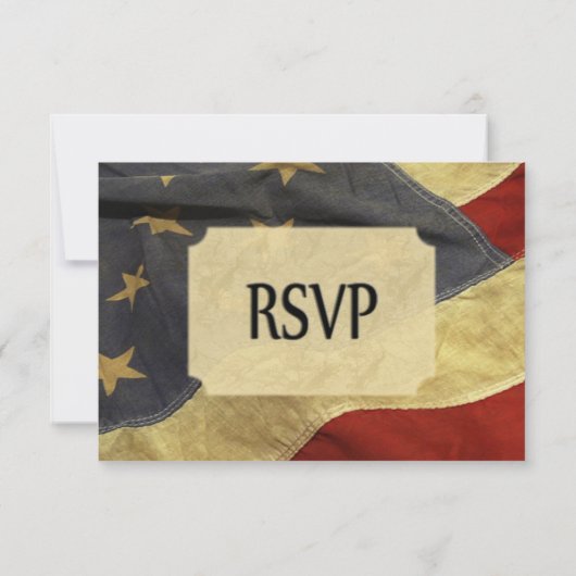 American Flag Wedding RSVP avec menu (Dos)