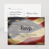 American Flag Wedding RSVP Dinner Choices Carte po (Devant / Derrière)