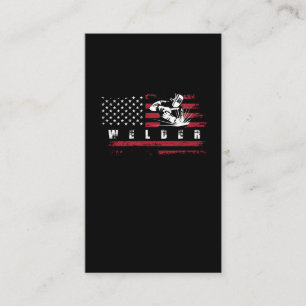 American Flag Welder USA Metalworking Weld Visitekaartje