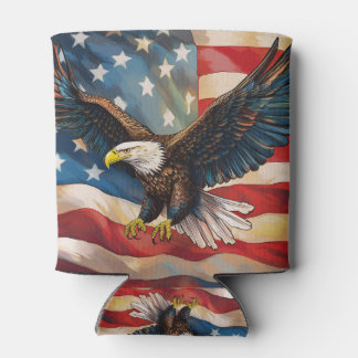 American Flag with Bald Eagle Blikjeskoeler