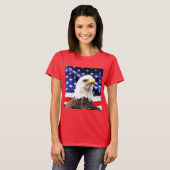 American Flag with Bald Eagle T-shirt (Voorkant volledig)