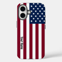 American Flag with Custom Text iPhone 16 Hoesje