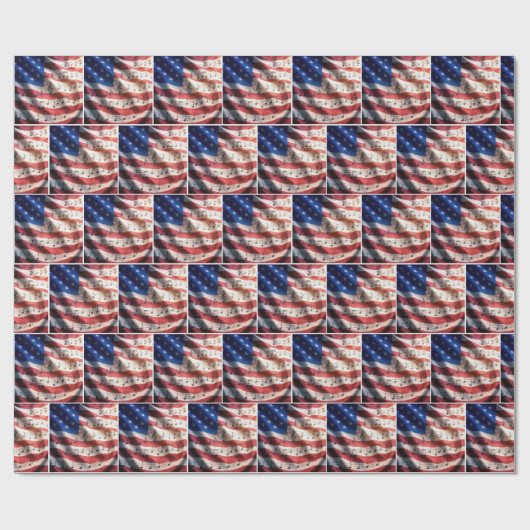 American Flag With Musical Notes Cadeaupapier (Vlak)