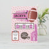 American Football Anniversaire Filles Invitation r (Debout devant)