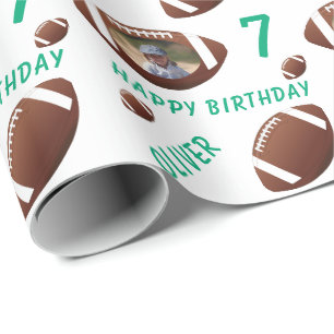 American Football Bal Happy Birthday Foto Cadeaupapier