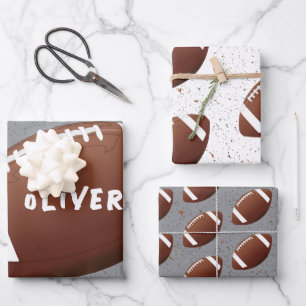 American Football Bal Patroon Kinderen Verjaardag  Inpakpapier Vel