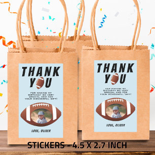 American Football Ball Birthday Foto Dank u Rechthoekige Sticker
