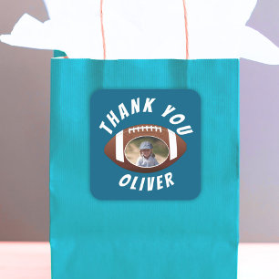 American Football Ball Birthday Foto Dank u Vierkante Sticker