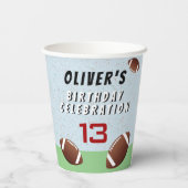 American Football Ball Verjaardagsfeestje Papieren Bekers (Achterkant)