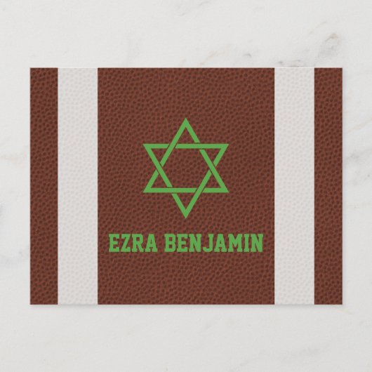 American Football Bar Mitzvah Dank je wel Briefkaart (Voorkant)