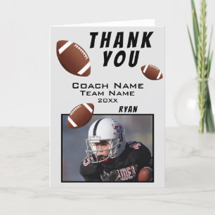 American Football Dank je Coach Fotokaart Bedankkaart
