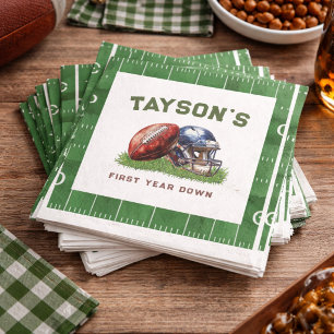 American Football Eerste Jaar Down 1e Verjaardag Servet