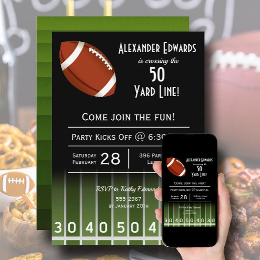 American Football Field Verjaardag Kaart