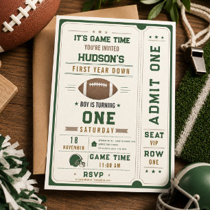 American Football First Year Down 1e Verjaardag Kaart