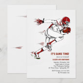 American Football Invitation Kaart (Voorkant / Achterkant)