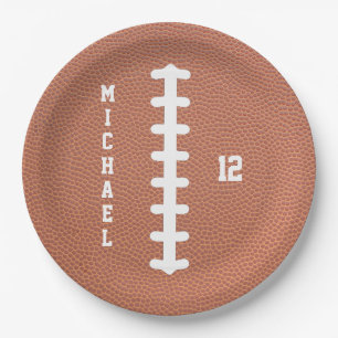 American Football Naam Verjaardagsfeestje Papieren Bordje