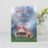 American Football Party Blue Invitation anniversai (Debout devant)